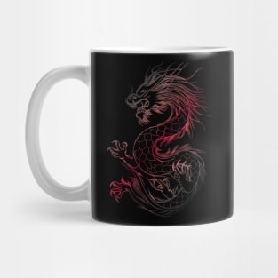 Red and black Chinese dragon Mug